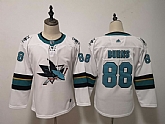 Youth Sharks 88 Brent Burns White Adidas Jersey